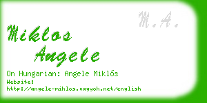 miklos angele business card