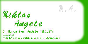 miklos angele business card